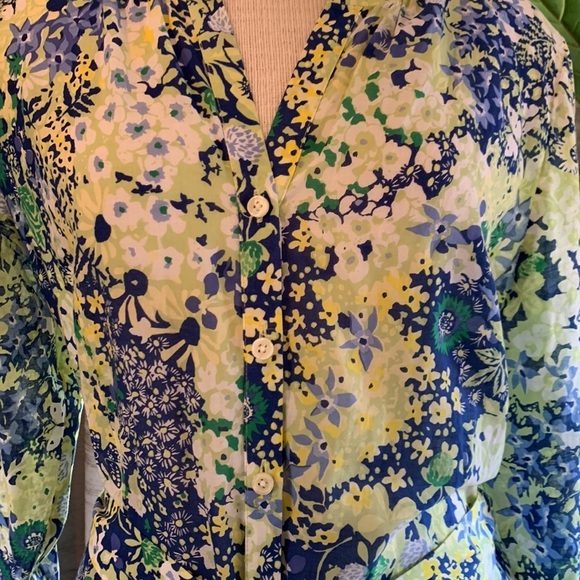 Talbots Blue and Yellow Midi Dress - Picture 2 of 6